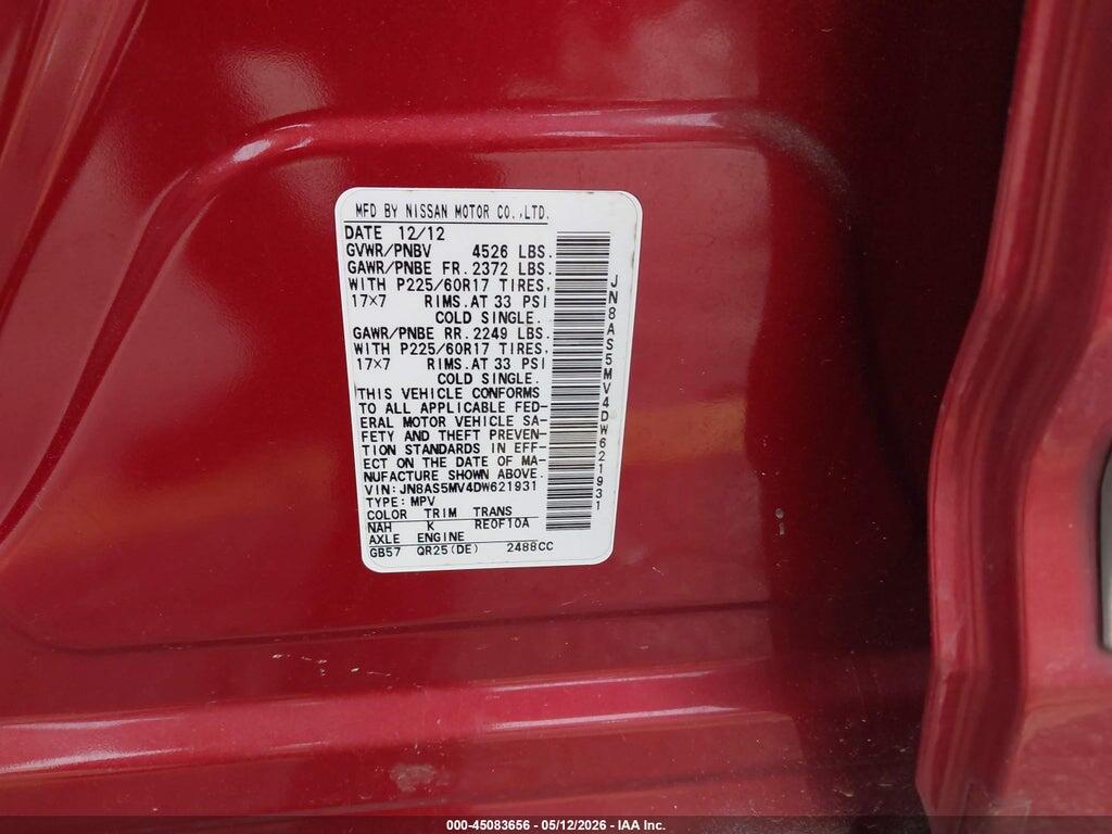 JN8AS5MV4DW621931 2013 NISSAN ROGUE photo no. 9