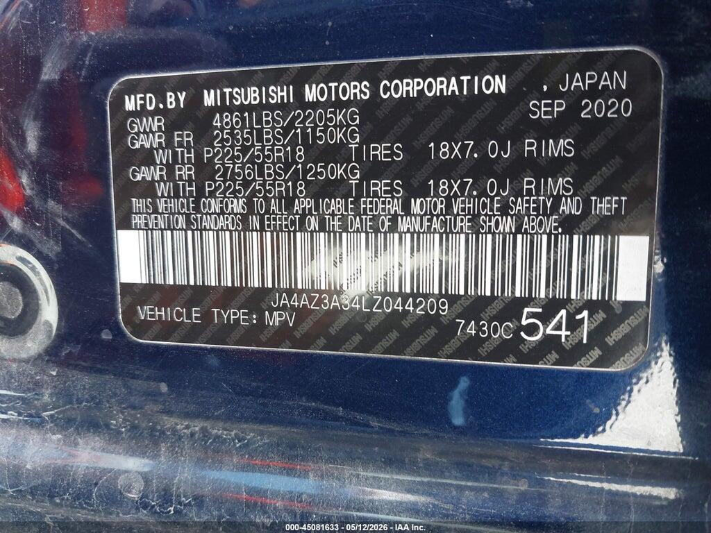JA4AZ3A34LZ044209 2020 MITSUBISHI OUTLANDER photo no. 9