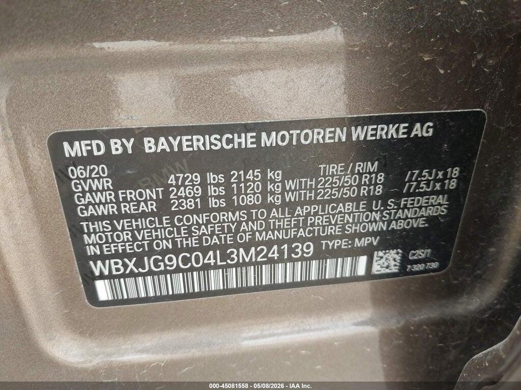 WBXJG9C04L3M24139 2020 BMW X1 photo no. 9