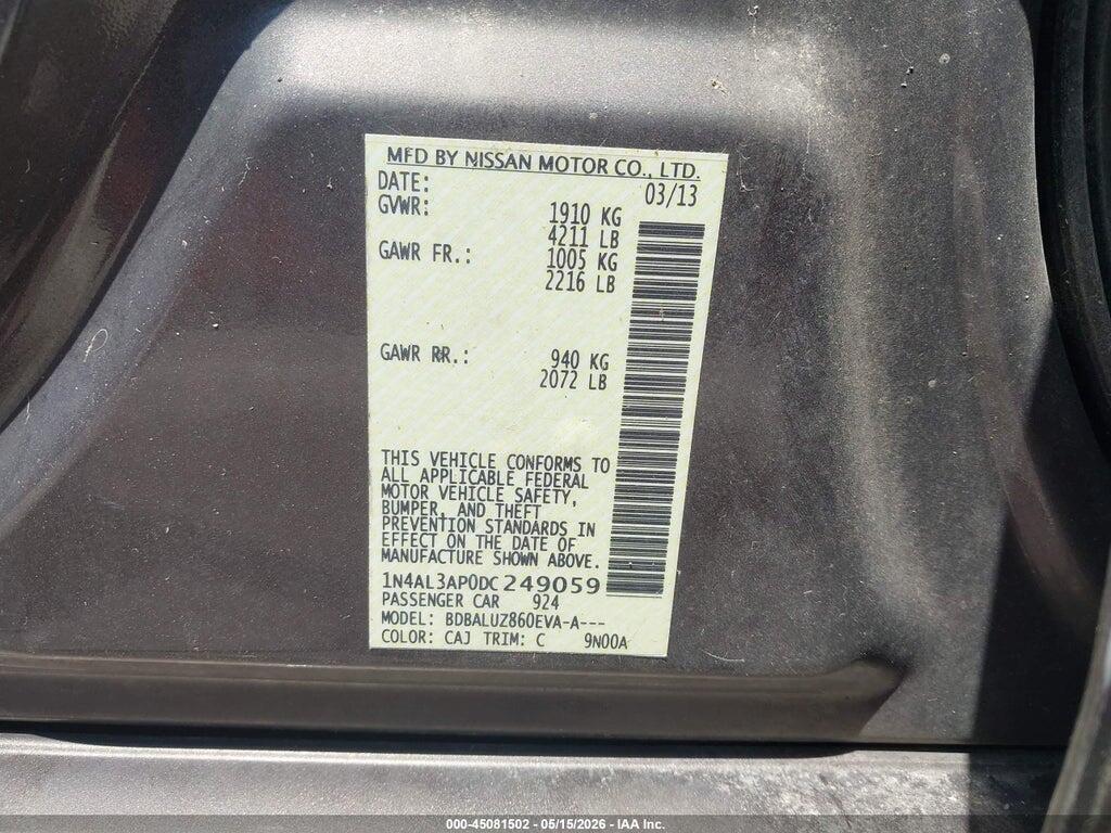1N4AL3AP0DC249059 2013 NISSAN ALTIMA photo no. 9