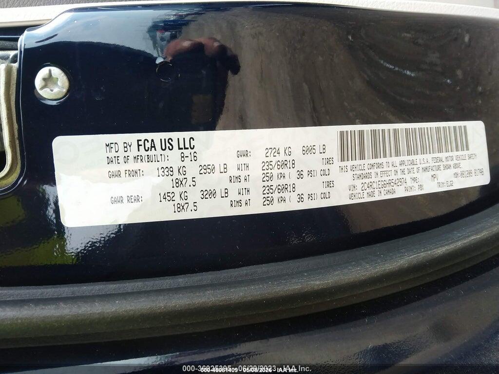 2C4RC1EG6HR542974 2017 CHRYSLER PACIFICA photo no. 9