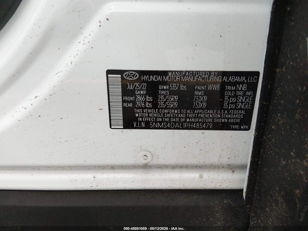 5NMS4DAL1PH485479 2023 HYUNDAI SANTA FE photo no. 9