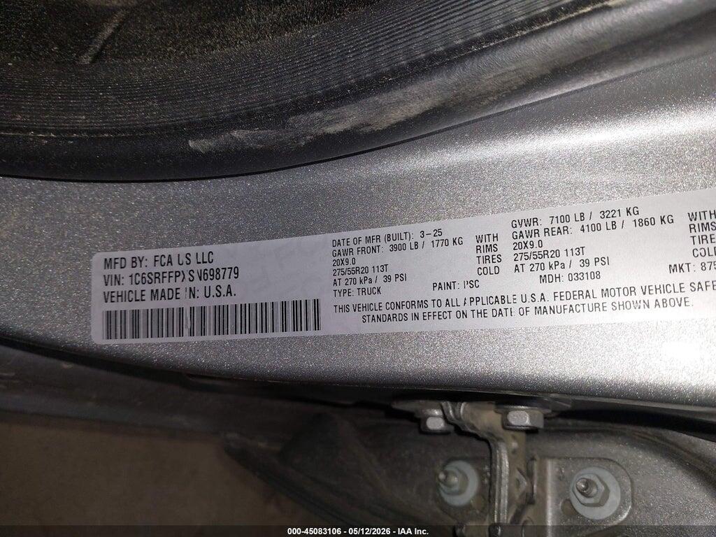 1C6SRFFPXSN698779 2025 RAM 1500 photo no. 9