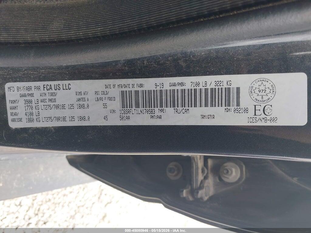 1C6SRFLT1LN170583 2020 RAM 1500 photo no. 9