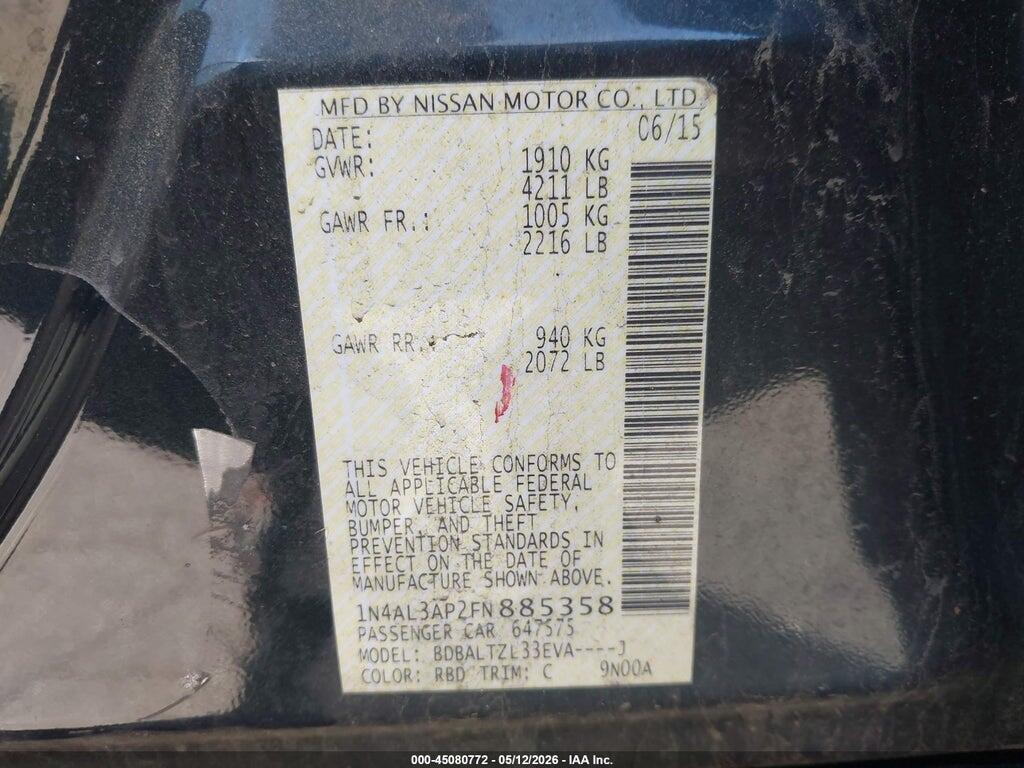 1N4AL3AP2FN885358 2015 NISSAN ALTIMA photo no. 9