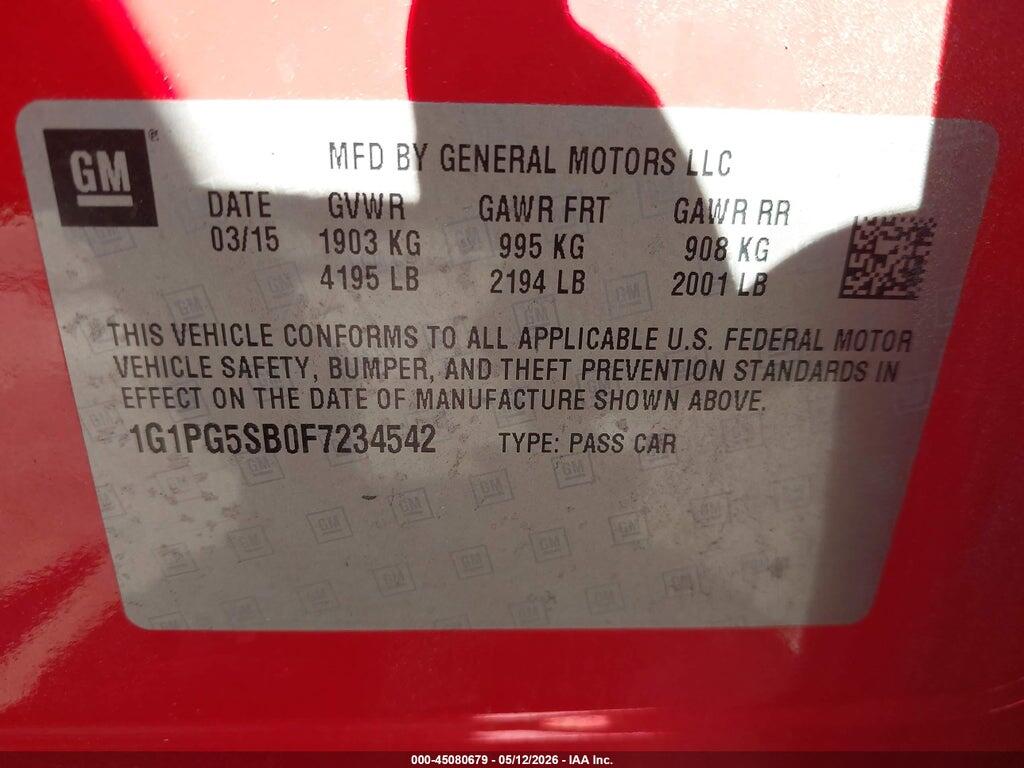 1G1PG5SB0F7234542 2015 CHEVROLET CRUZE photo no. 9