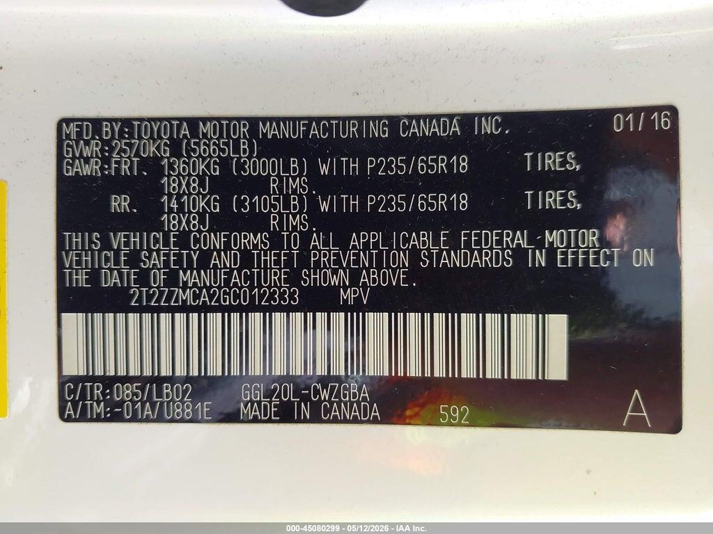 2T2ZZMCA2GC012333 2016 LEXUS RX 350 photo no. 9