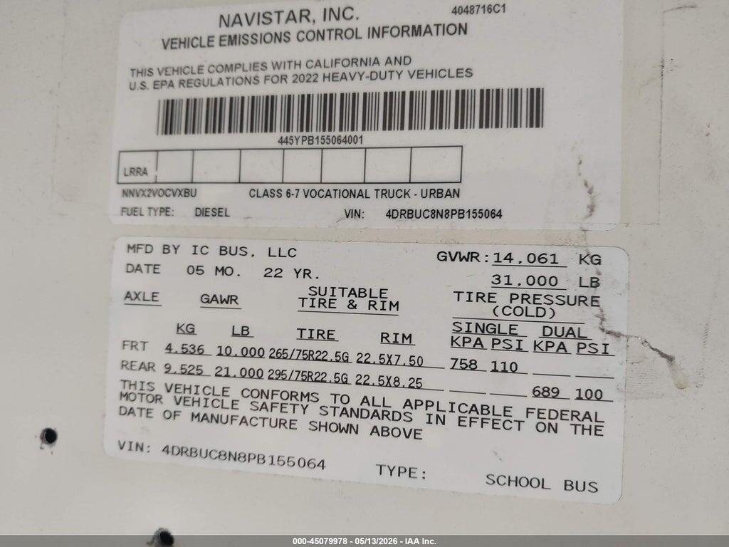 4DRBUC8N8PB155064 2023 IC CORPORATION 3000 photo no. 12