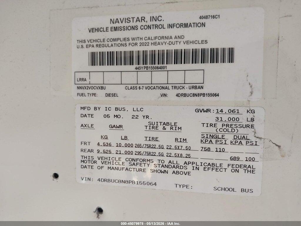 4DRBUC8N8PB155064 2023 IC CORPORATION 3000 photo no. 9