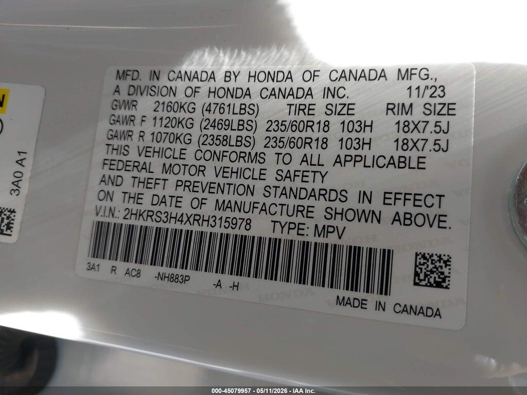 2HKRS3H4XRH315978 2024 HONDA CR-V photo no. 9