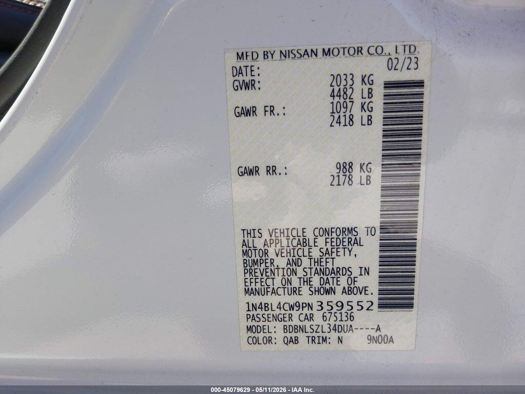 1N4BL4CW9PN359552 2023 NISSAN ALTIMA photo no. 9