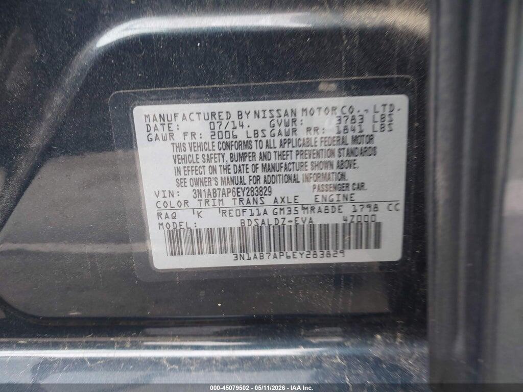3N1AB7AP6EY283829 2014 NISSAN SENTRA photo no. 9