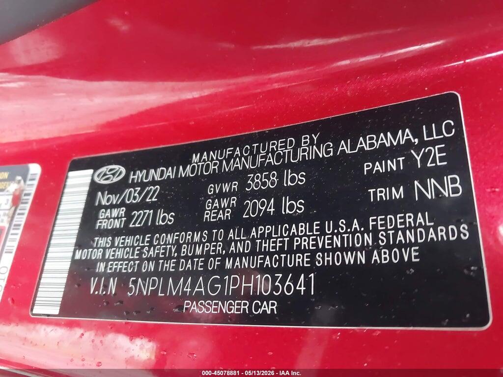 5NPLM4AG1PH103641 2023 HYUNDAI ELANTRA photo no. 9
