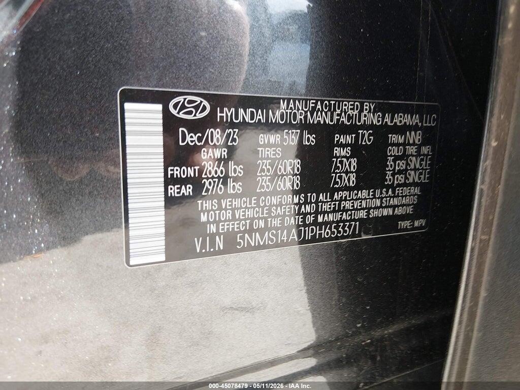 5NMS14AJ1PH653371 2023 HYUNDAI SANTA FE photo no. 9