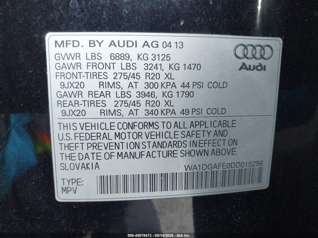 WA1DGAFE0DD015256 2013 AUDI Q7 photo no. 9