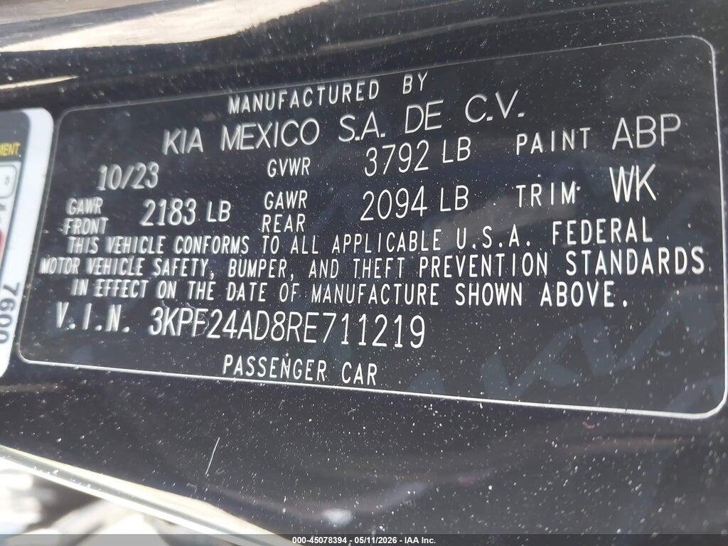 3KPF24AD8RE711219 2024 KIA FORTE photo no. 9