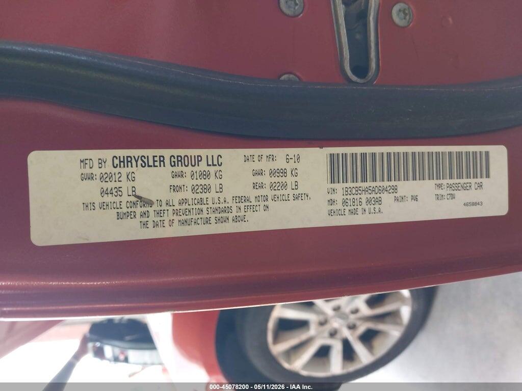 1B3CB5HA5AD604298 2010 DODGE CALIBER photo no. 9