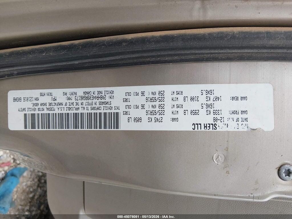 2A8HR44E09R606173 2009 CHRYSLER TOWN & COUNTRY photo no. 9