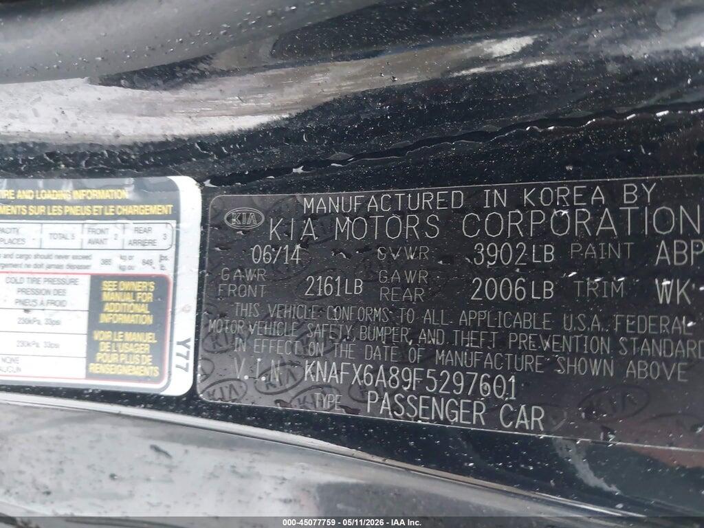 KNAFX6A89F5297601 2015 KIA FORTE KOUP photo no. 9