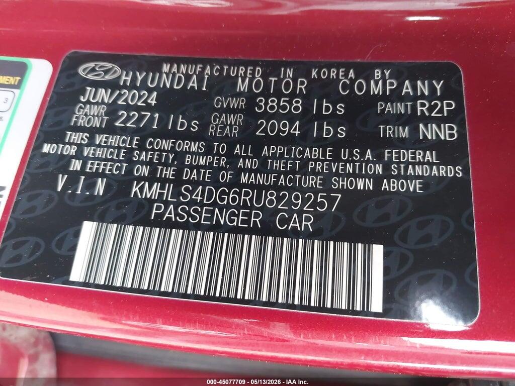 KMHLS4DG6RU829257 2024 HYUNDAI ELANTRA photo no. 9