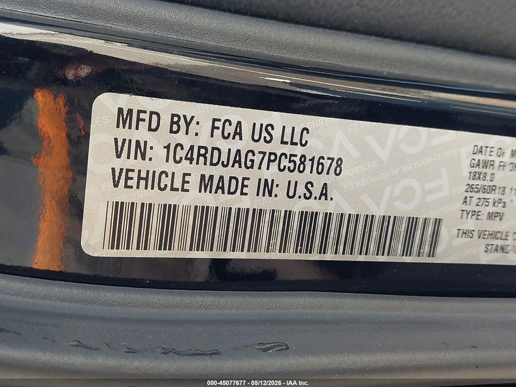 1C4RDJAG7PC581678 2023 DODGE DURANGO photo no. 9