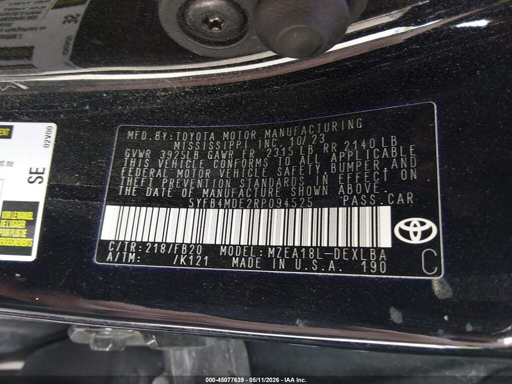 5YFB4MDE2RP094525 2024 TOYOTA COROLLA photo no. 9
