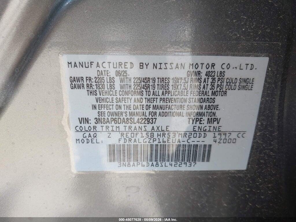 3N8AP6DA8SL422937 2025 NISSAN KICKS photo no. 9