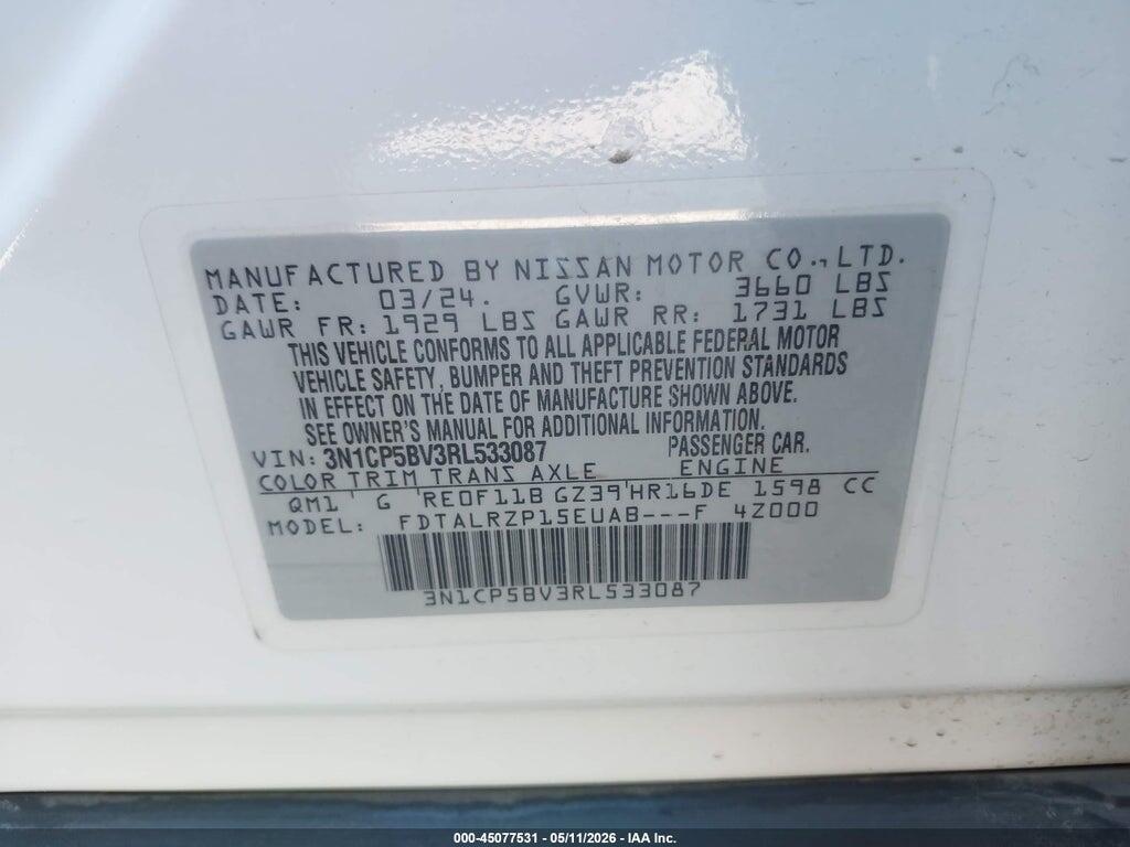 3N1CP5BV3RL533087 2024 NISSAN KICKS photo no. 9