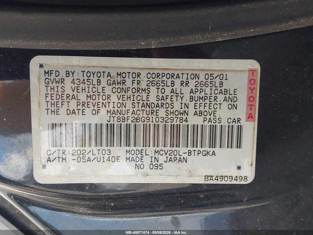 JT8BF28G910329784 2001 LEXUS ES 300 photo no. 9