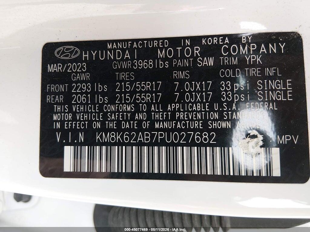 KM8K62AB7PU027682 2023 HYUNDAI KONA photo no. 9