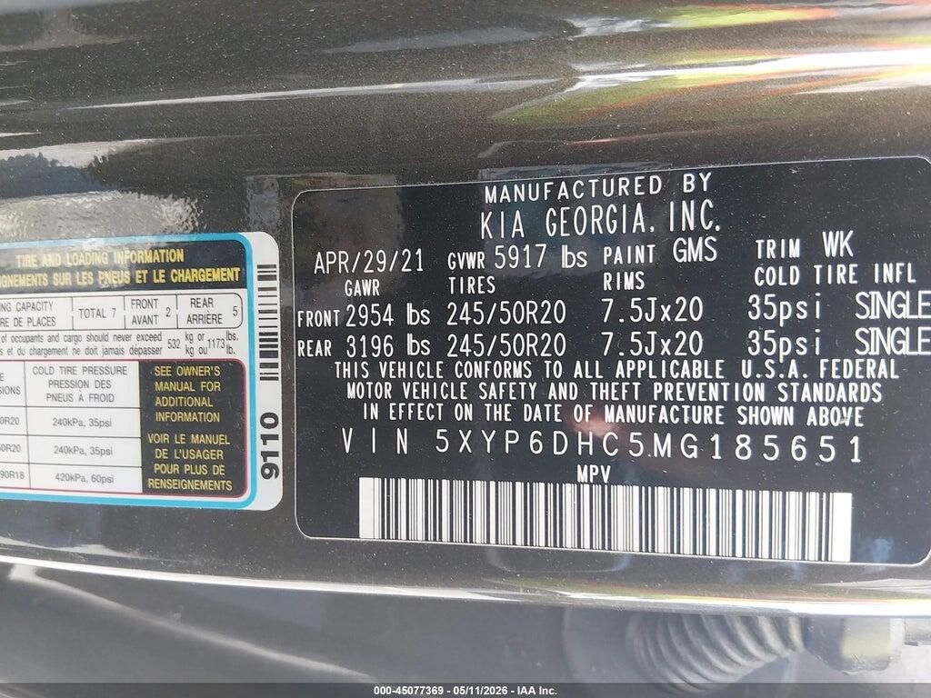 5XYP6DHC5MG185651 2021 KIA TELLURIDE photo no. 9