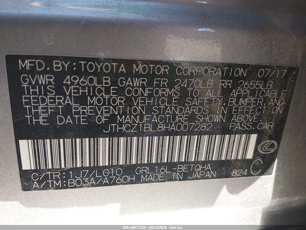JTHCZ1BL8HA007282 2017 LEXUS GS 350 photo no. 9