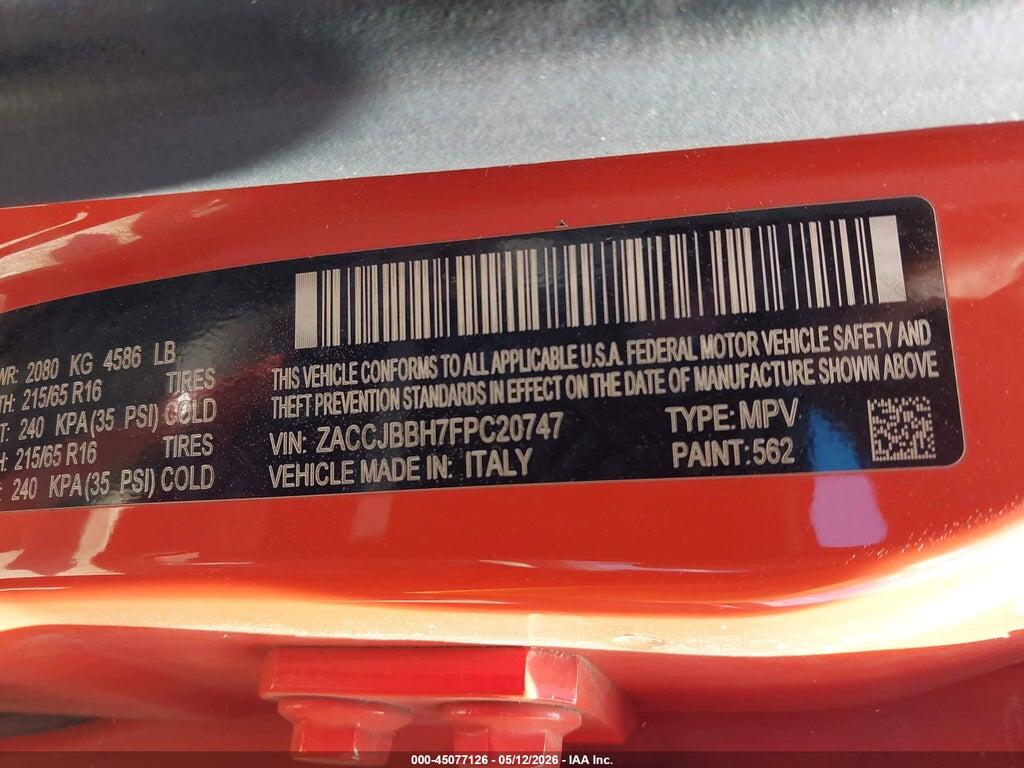 ZACCJBBH7FPC20747 2015 JEEP RENEGADE photo no. 9