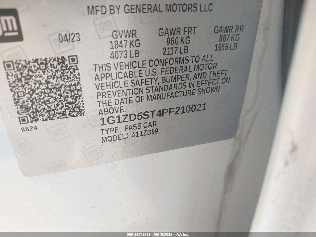 1G1ZD5ST4PF210021 2023 CHEVROLET MALIBU photo no. 9