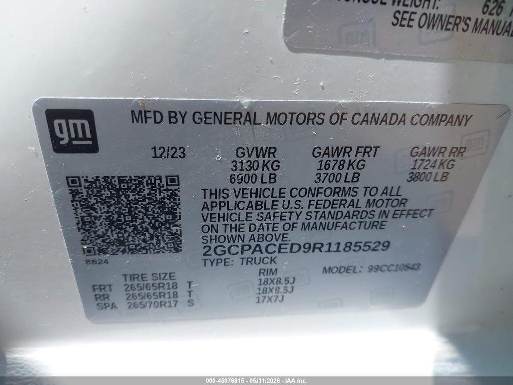 2GCPACED9R1185529 2024 CHEVROLET SILVERADO 1500 photo no. 9
