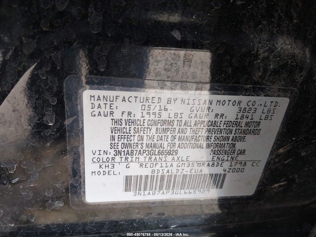 3N1AB7AP3GL665929 2016 NISSAN SENTRA photo no. 9