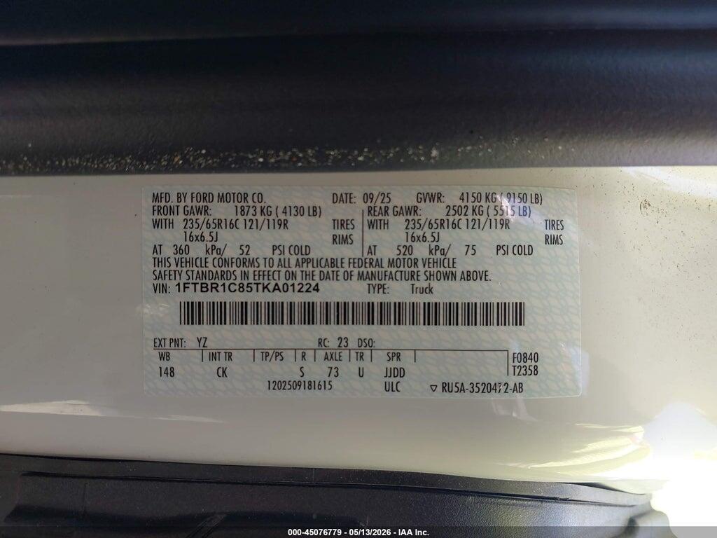 1FTBR1C85TKA01224 2026 FORD TRANSIT-250 photo no. 9