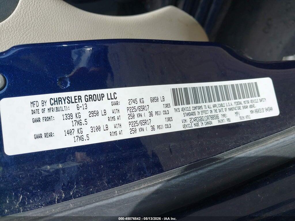 2C4RDGBG1DR788586 2013 DODGE GRAND CARAVAN photo no. 9