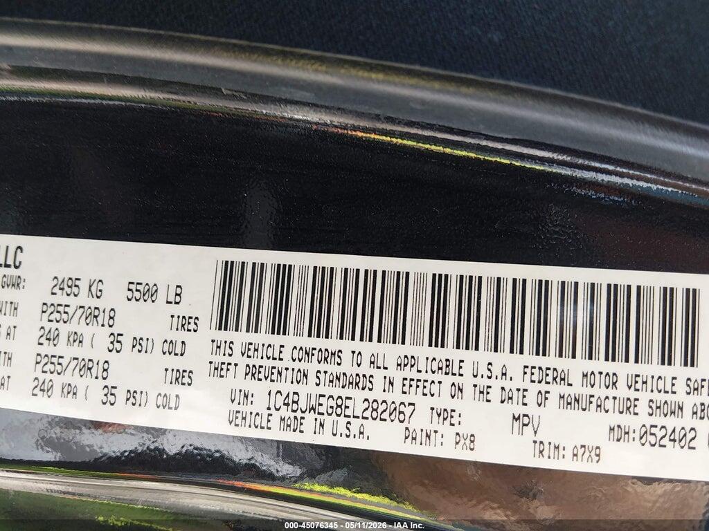 1C4BJWEG8EL282067 2014 JEEP WRANGLER UNLIMITED photo no. 9