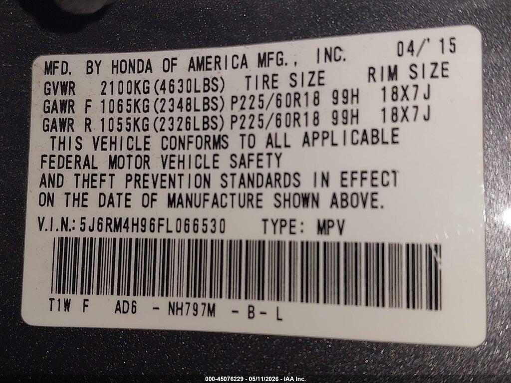 5J6RM4H96FL066530 2015 HONDA CR-V photo no. 9