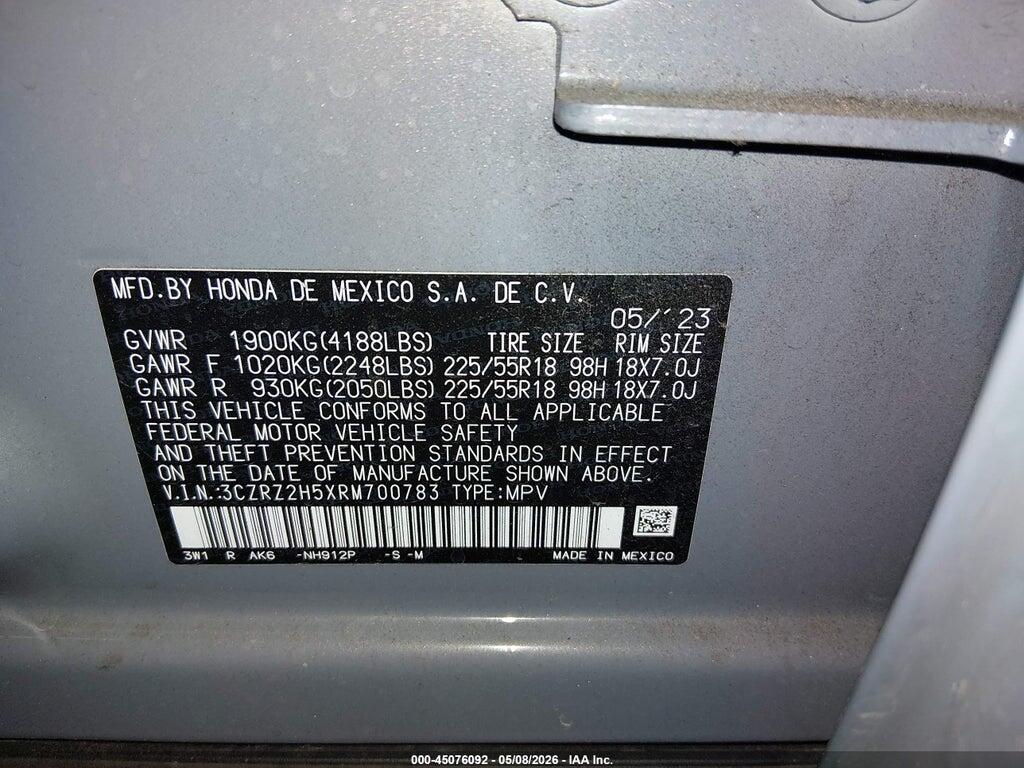 3CZRZ2H5XRM700783 2024 HONDA HR-V photo no. 9