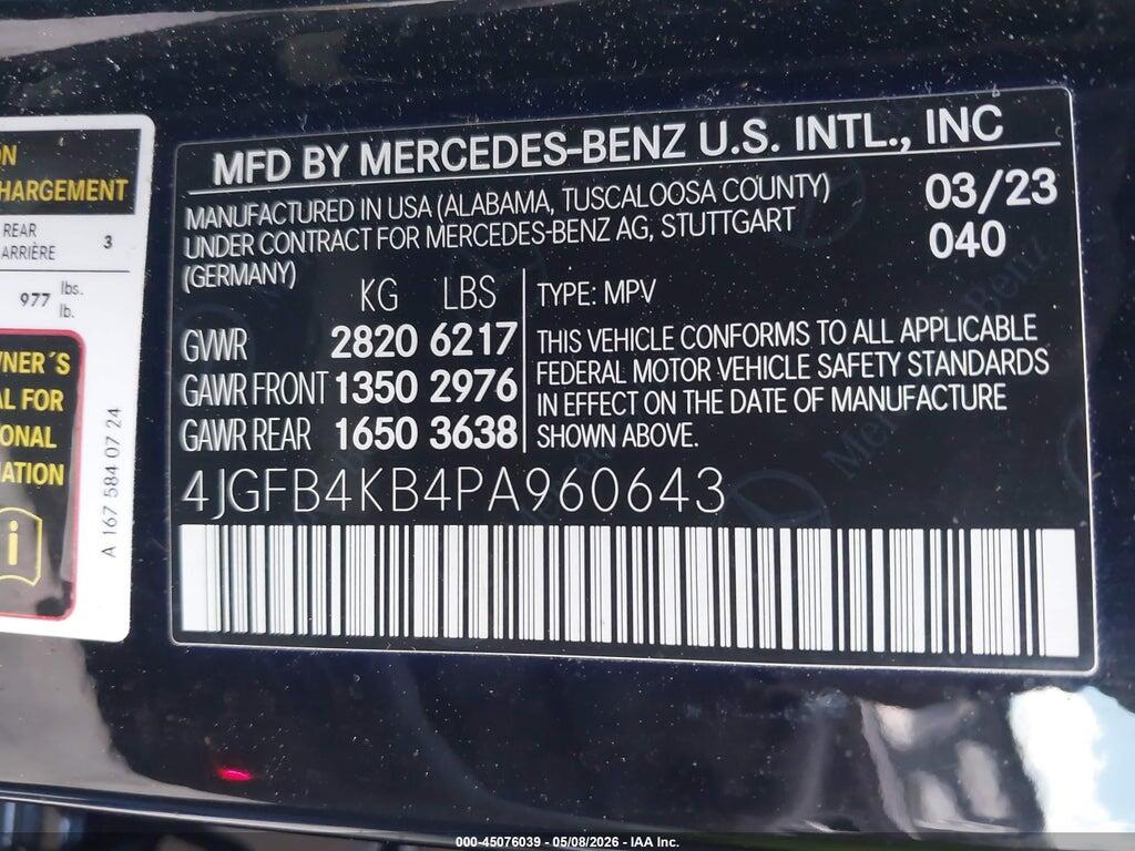 4JGFB4KB4PA960643 2023 MERCEDES-BENZ GLE 350 photo no. 9