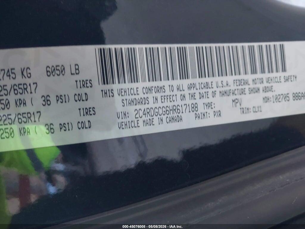 2C4RDGCG6HR617188 2017 DODGE GRAND CARAVAN photo no. 9