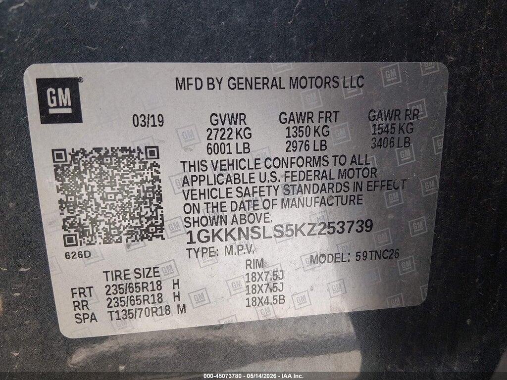 1GKKNSLS5KZ253739 2019 GMC ACADIA photo no. 9
