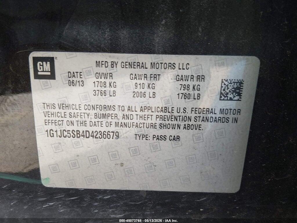 1G1JC5SB4D4236679 2013 CHEVROLET SONIC photo no. 9