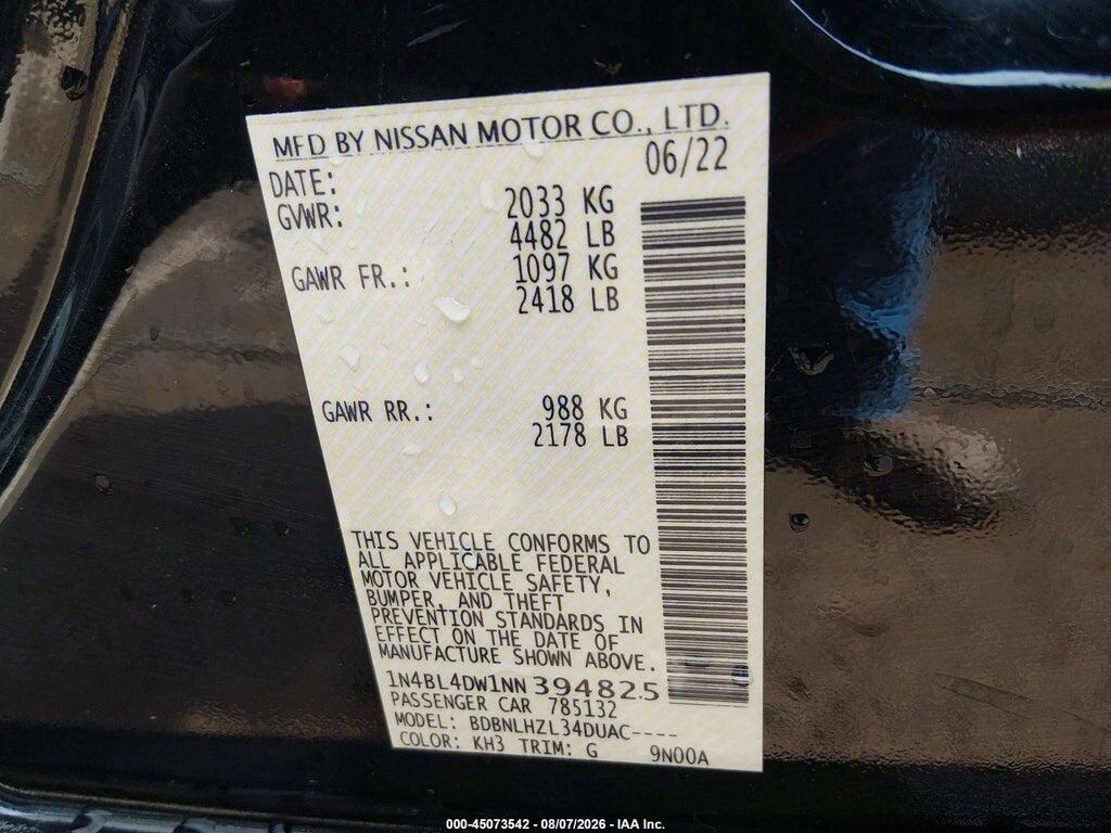 1N4BL4DW1NN394825 2022 NISSAN ALTIMA photo no. 9