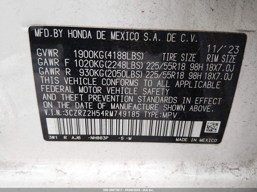 3CZRZ2H54RM749185 2024 HONDA HR-V photo no. 9