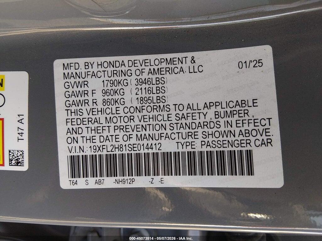 19XFL2H81SE014412 2025 HONDA CIVIC SEDAN photo no. 9