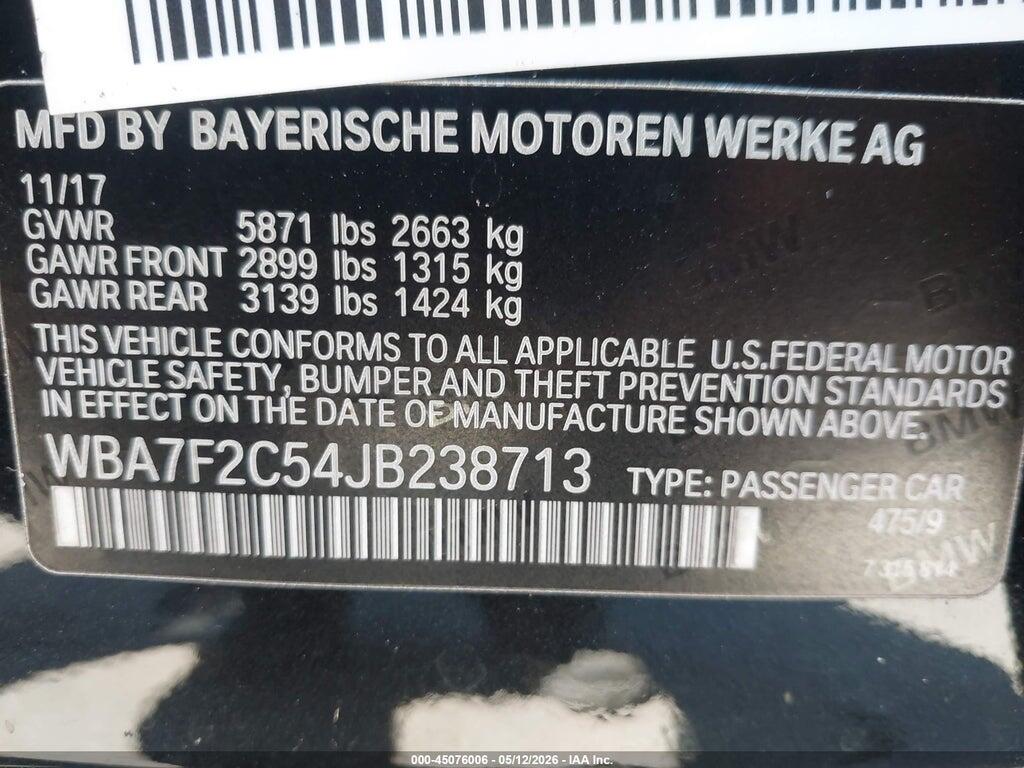 WBA7F2C54JB238713 2018 BMW ALPINA B7 photo no. 9