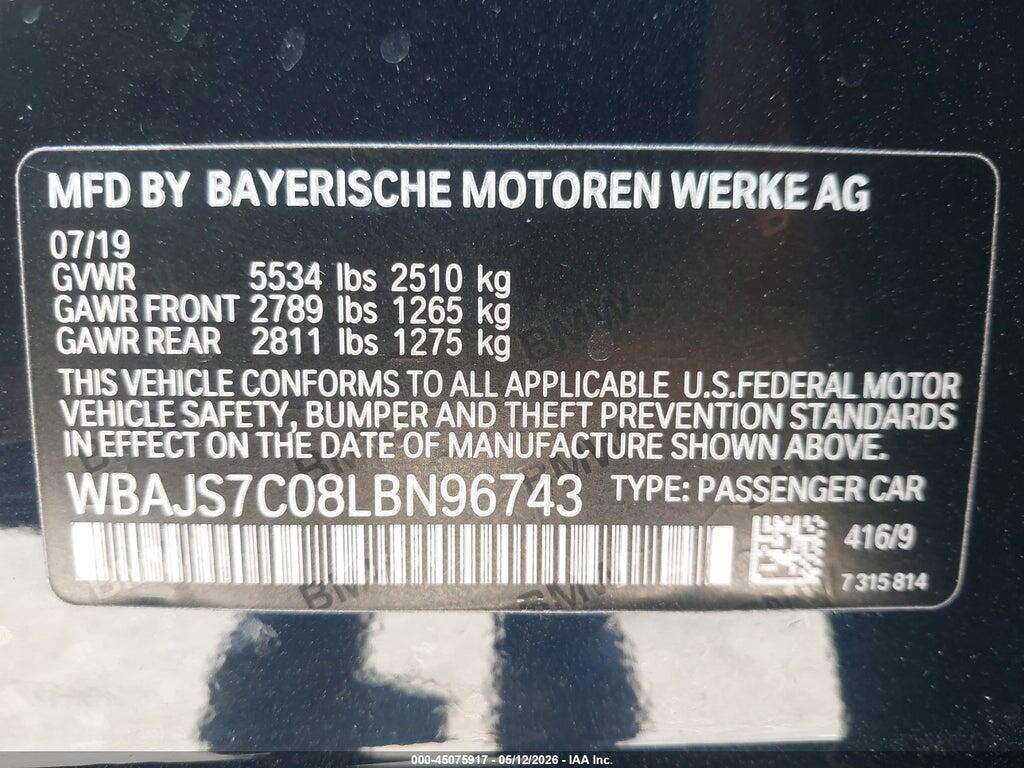 WBAJS7C08LBN96743 2020 BMW M550I photo no. 9